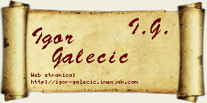 Igor Galečić vizit kartica